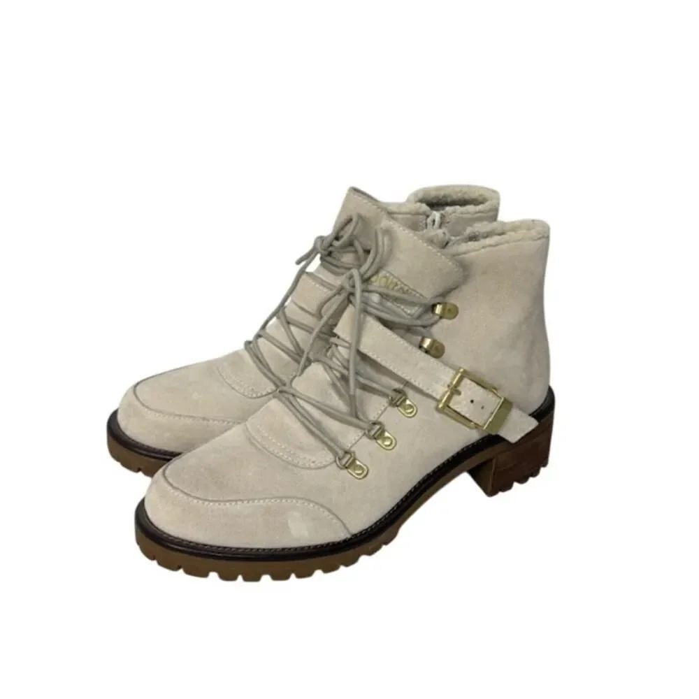 Sporto Katie Booties Ankle Boots Women's 11 W Biege Suede worn once